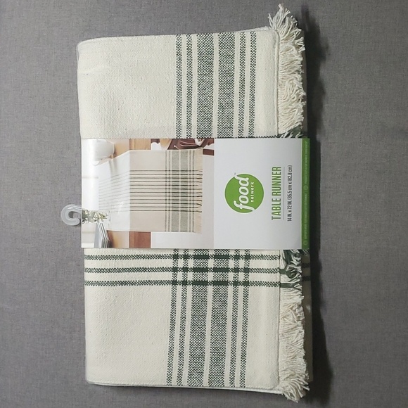 Food Network table runner 14 inches x 72 inches woven plaid runner 100% cotton - Picture 1 of 11